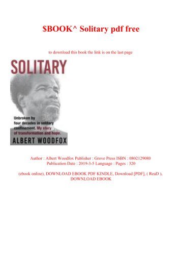 $BOOK^ Solitary pdf free