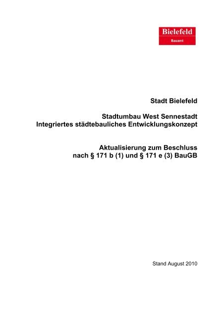 Stadt Bielefeld Stadtumbau West Sennestadt Integriertes