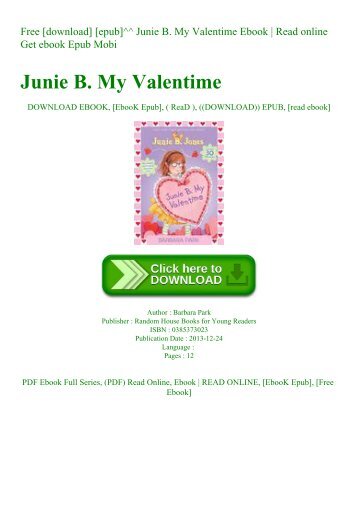 Free [download] [epub]^^ Junie B. My Valentime Ebook  Read online Get ebook Epub Mobi