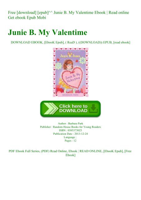 Free [download] [epub]^^ Junie B. My Valentime Ebook  Read online Get ebook Epub Mobi