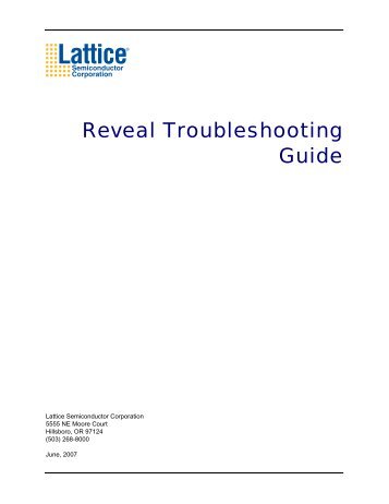 Reveal Troubleshooting Guide -  Lattice Semiconductor