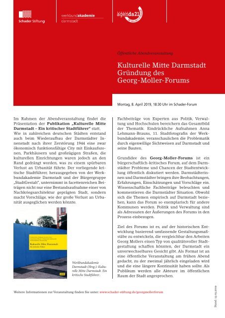 Kulturelle Mitte Darmstadt Veranstaltung 8.4.2019