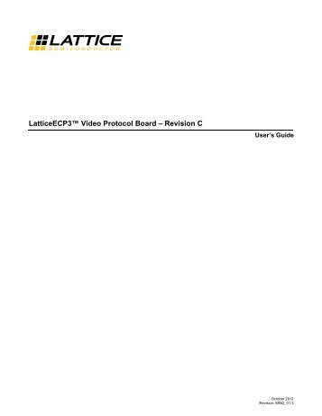 ECP3 Video Protocol Board - Lattice  Semiconductor