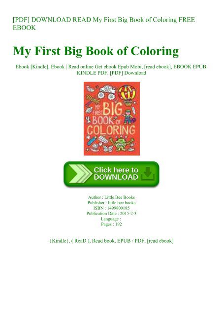 Pdf Download Read My First Big Book Of Coloring Free Ebook