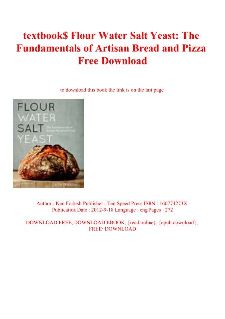 textbook$ Flour Water Salt Yeast The Fundamentals of Artisan Bread and ...