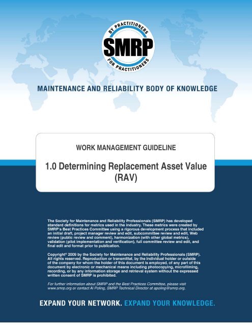 1.0 Determining Replacement Asset Value (RAV) - Society for ...