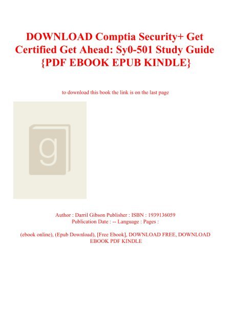Download Comptia Security Get Certified Get Ahead Sy0 501 Study Guide Pdf Ebook Epub Kindle