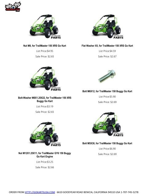 Parts Catalog | for TrailMaster 150 Go Kart | Challenger, Blazer, Kinroad, Roketa