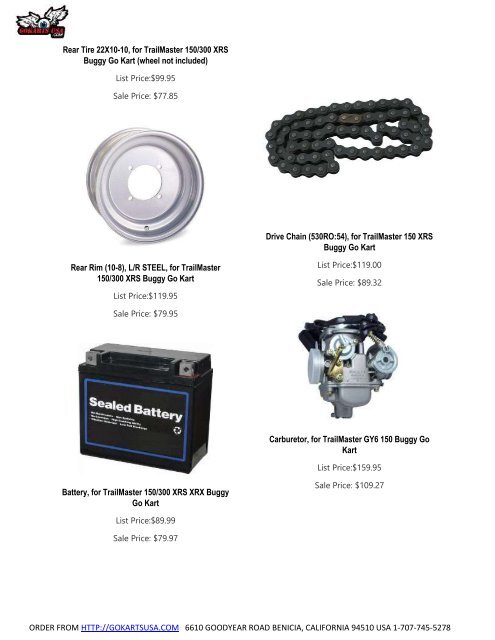 Parts Catalog | for TrailMaster 150 Go Kart | Challenger, Blazer, Kinroad, Roketa