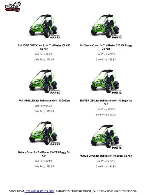 Parts Catalog | for TrailMaster 150 Go Kart | Challenger, Blazer, Kinroad, Roketa