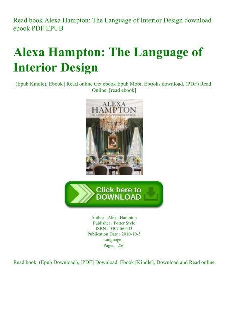 Read Book Alexa Hampton The Language Of Interior Design