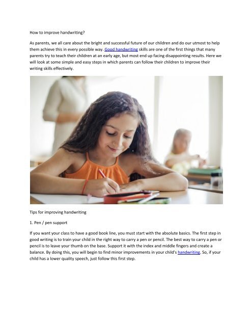 HANDWRITING CLASSES IN CHENNAI FOR KIDS