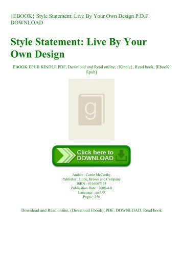 {EBOOK} Style Statement Live By Your Own Design P.D.F. DOWNLOAD