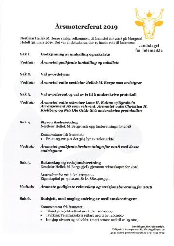 Signert årsmøteprotokoll 2019