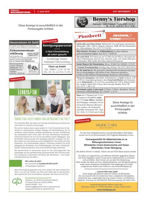 Dübener Wochenspiegel - Ausgabe 06 - Jahrgang 2019