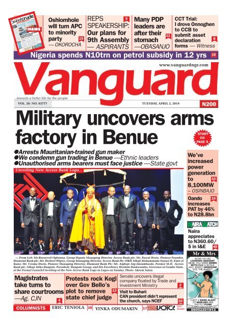 02042019 - Military uncovers arms factory in Benue