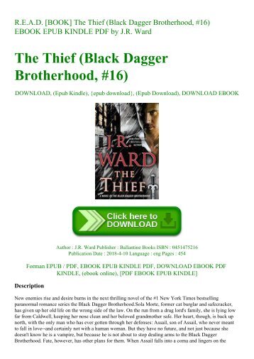 R.E.A.D. [BOOK] The Thief (Black Dagger Brotherhood  #16) EBOOK EPUB KINDLE PDF by J.R. Ward