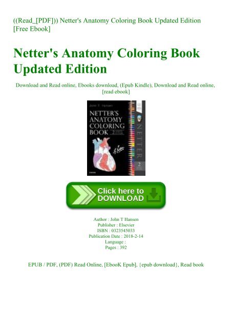 ((Read_[PDF])) Netter&#039;s Anatomy Coloring Book Updated Edition [Free Ebook]