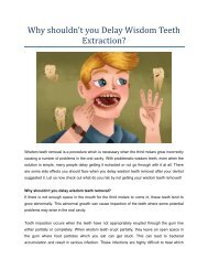 Why shouldn't you Delay Wisdom Teeth Extraction?