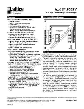 ispLSI 2032V Data Sheet - Lattice Semiconductor Corporation