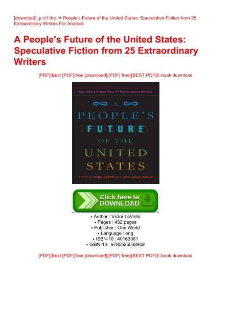 Download P D F The A People S Future Of The United States Speculative Fiction From 25 Extraordinary