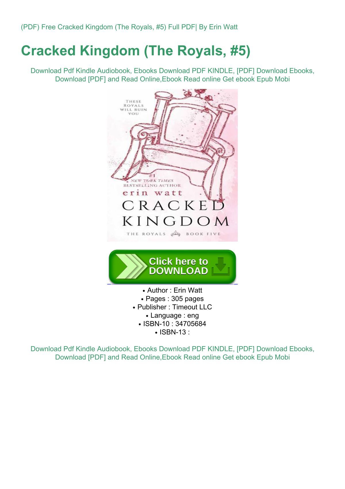 PDF) Free Cracked Kingdom (The Royals, #5) Full PDF