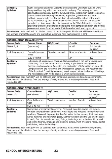 School of Engineering prospectus 2012 - Walter Sisulu University