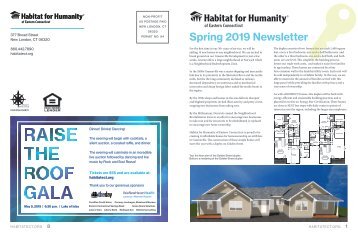 Habitat for Humanity of Eastern Connecticut - Spring 2019 Newsletter