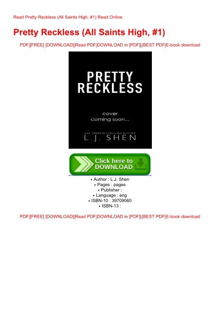 Pretty Reckless [PDF] Download Free eBook - Book Library