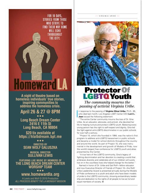 THE FIGHT SOCAL'S LGBTQ MONTHLY MAGAZINE APRIL 2019