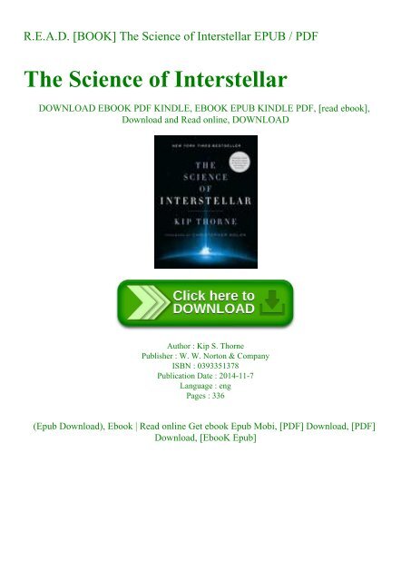 R E A D Book The Science Of Interstellar Epub Pdf