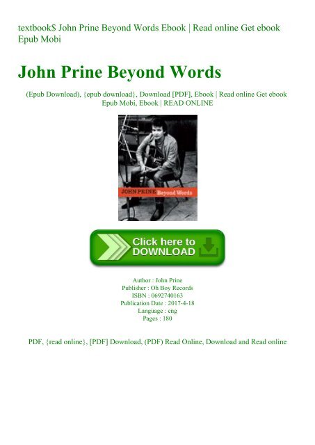 Textbook John Prine Beyond Words Ebook Read Online Get Ebook Epub
