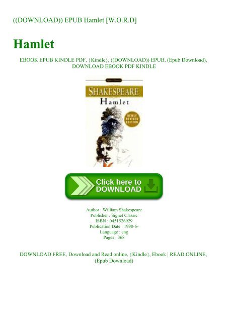 ((DOWNLOAD)) EPUB Hamlet [W.O.R.D]