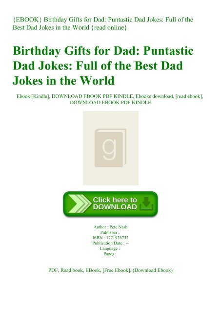 Ebook Birthday Gifts For Dad Puntastic Dad Jokes Full Of The Best