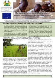 The Newsletter of the National Authorising Office Sierra Leone Issue 1 2019 