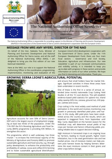 The Newsletter of the National Authorising Office Sierra Leone Issue 1 2019 