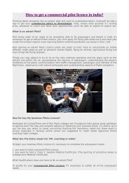 How to get a commercial pilot licence in india?