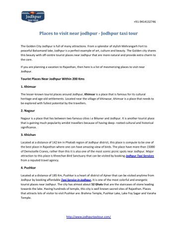 places to visit near jodhpur