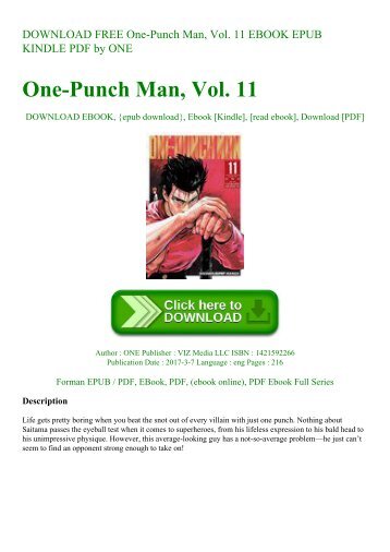 DOWNLOAD FREE One-Punch Man  Vol. 11 EBOOK EPUB KINDLE PDF by ONE