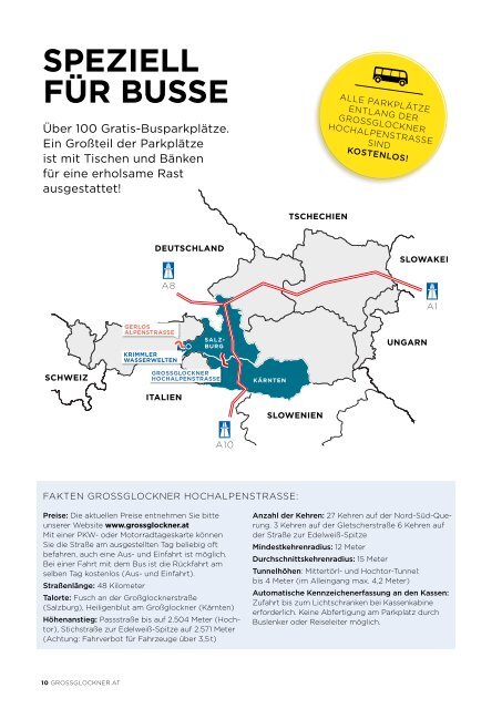 Reiseveranstalter/Verkaufsunterlagen Glockner, WasserWelten und Gerlos Alpenstraße 