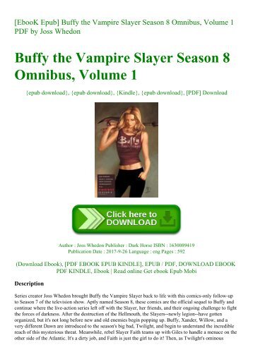 [EbooK Epub] Buffy the Vampire Slayer Season 8 Omnibus  Volume 1 PDF by Joss Whedon