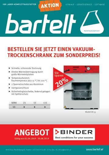 Bartelt Aktion BINDER Vakuumtrockenschrank