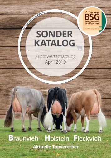 Besamungsstation Greifenberg - Sonderkatalog April 2019