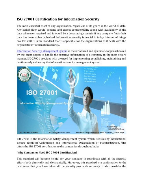 ISO 27001 Certification for Information Security