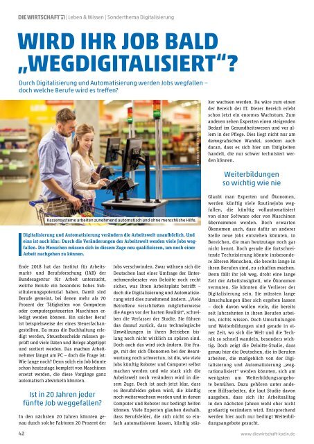 Die Wirtschaft Köln - Ausgabe 01 /2019