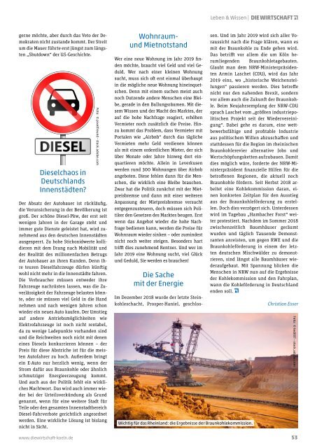 Die Wirtschaft Köln - Ausgabe 01 /2019