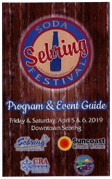 2019 Sebring Soda Festival Program & Event Guide