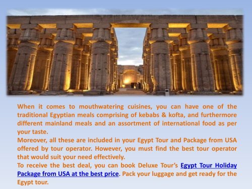 Book Egypt Tour Holiday Packages From USA According To Your Budget