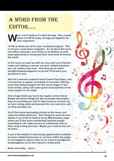 Write Away Magazine - April