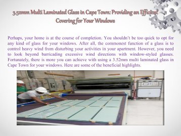 3.52mm Multi Laminated Glass in Cape Town Providing an Efficient Covering for Your Windows-converted